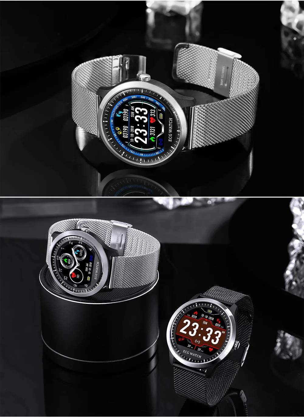Смарт-часы N58 с поддержкой уведомления о сообщениях, обнаружения сердечного ритма, кровяного давления, умные часы для huawei samsung IOS Android phone