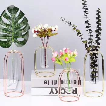 

SOLEDI 16/24CM New Design Creative Iron Line Flower Pot Plant Vase Artist Stand Vase Tabletop Plants Home Bonsai Decor