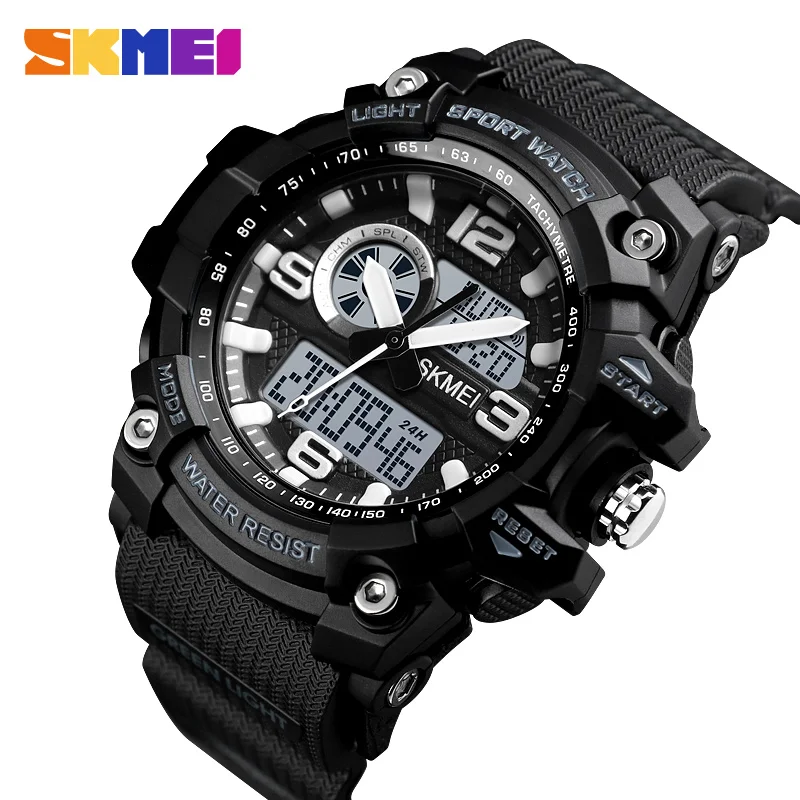

SKMEI Woman Men Quartz Digital Watch 2 Time Military Army Sports Watches Waterproof Chronograph Wristwatch Relogio Masculino1436