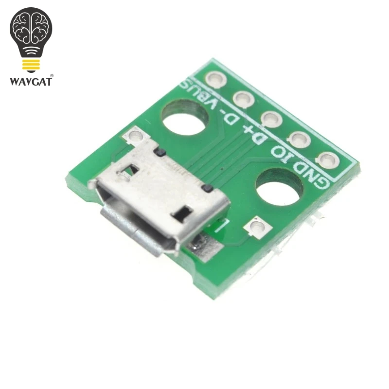 

10 pcs MICRO USB to DIP Adapter 5pin female connector B type pcb converter pinboard 2.54
