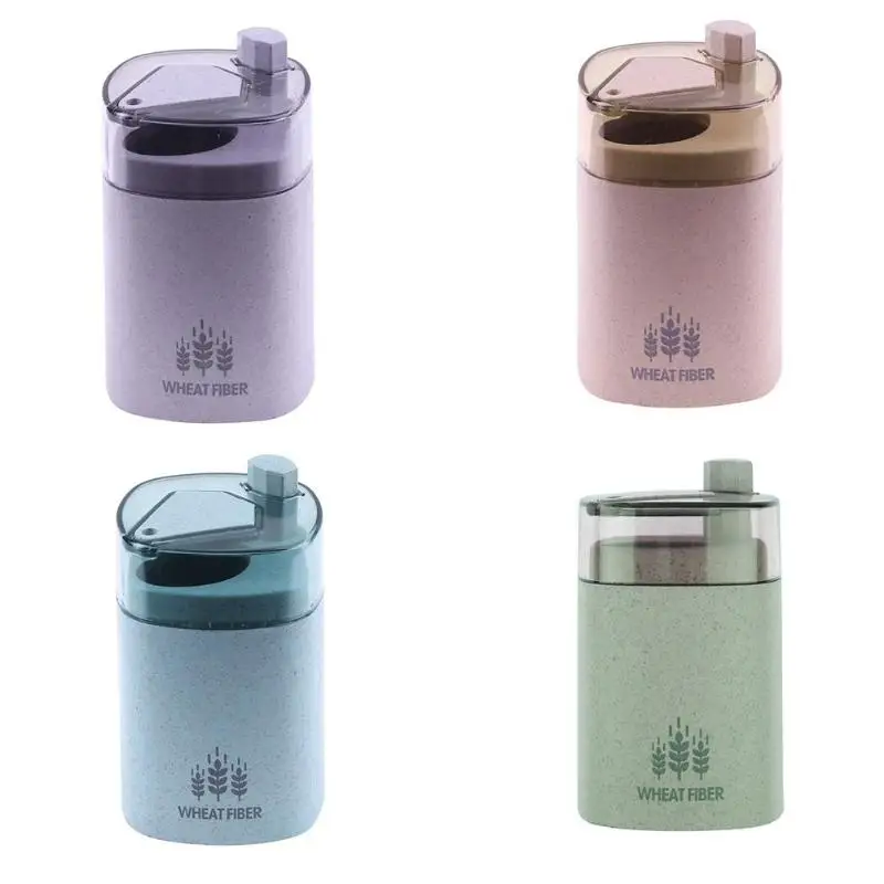 

Portable Wheat Straw Dinning Room Toothpick Holders Hand Press Box Stick Chopstick Eater Can Storage Box Organizer