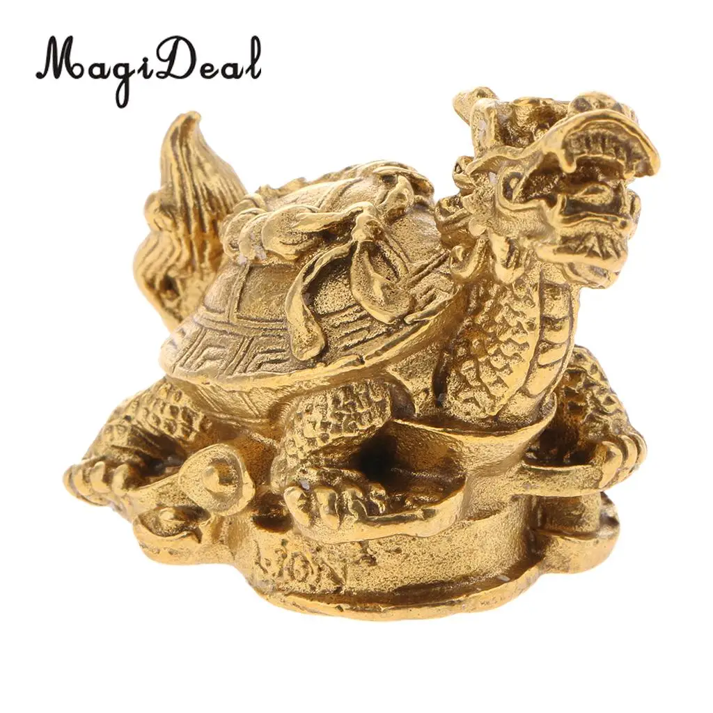 Feng Shui Wealth Prosperity Dragon Turtle Statue Lucky Wealth Ancient Coins Housewarming Congratulatory Gift