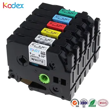 

Kodex 6pcs TZe Tape Compatible for Brother Label Tapes Combo Set TZe-121 TZe-221 TZe-421 TZe-521 TZe-621 TZe-721 Printer Ribbon