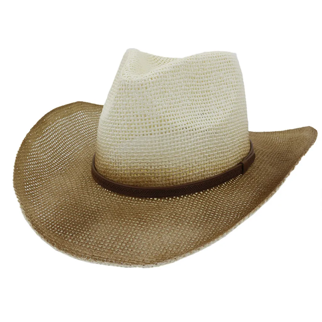 Лидер продаж, унисекс, женская и Мужская модная летняя повседневная шляпа, новая модная пляжная соломенная волнистая ковбойская Классическая ковбойская шляпа с котом BL5