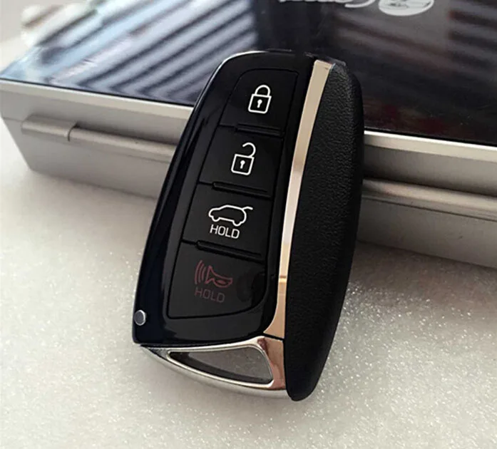 

Original 4 Buttons Smart Card Remote Key For Hyundai Santa Fe 433Mhz With ID46 Chip Car Alarm Keyless Entry Fob