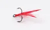 4pcs/lot Fish hook Red Fishing Hook with Feather Fishing Tackle High alloy steel Round Bent Triple Artificial Lure Fishhooks ► Photo 3/5