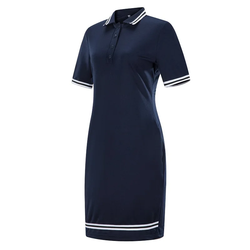 6XL, женская футболка поло с коротким рукавом, плюс размер, платье в полоску, обтягивающая юбка-карандаш средней длины, платье с отложным воротником, студенческое Спортивное платье, рубашка