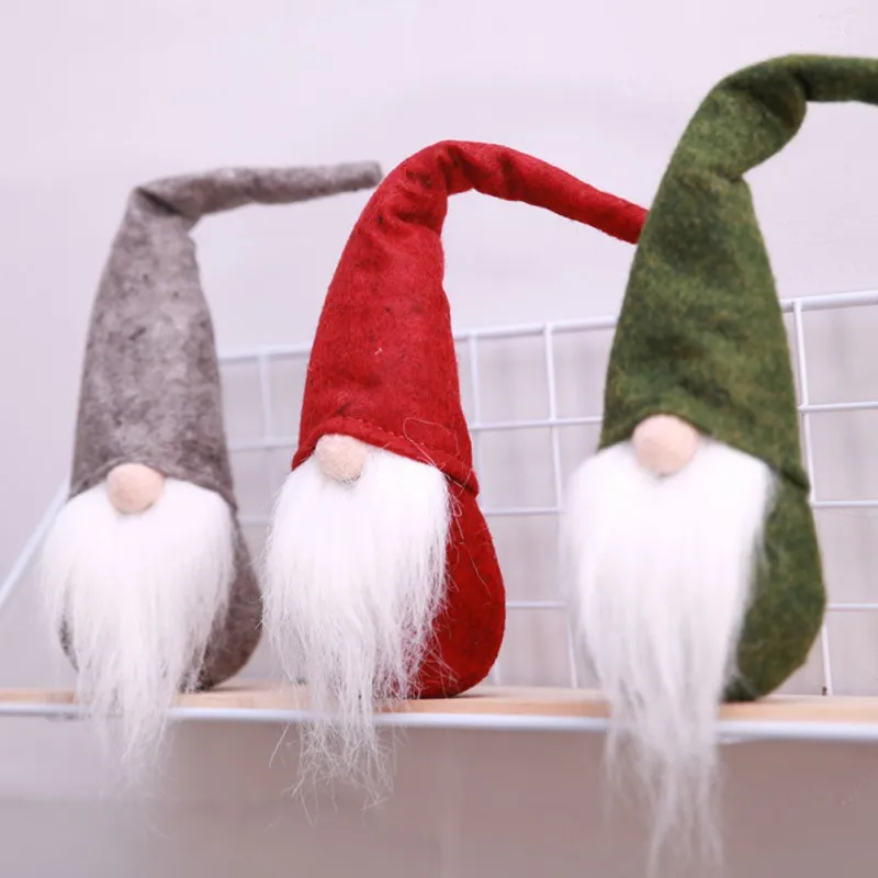 

Long Hat Christmas Santa Claus Doll Toy Christmas Tree Ornaments Decoration Exquisite For Home Xmas Happy New Year Gift