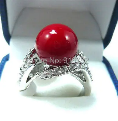 

Wholesale P&P *****Wonderful red coral bead woman's ring size 7 8 9 10