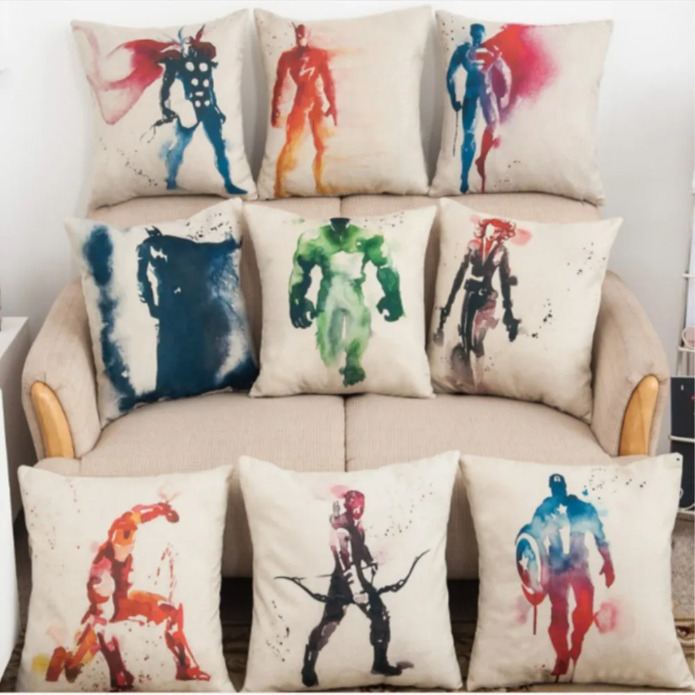 Free Shipping 18*18 Inch Spiderman Cover European Style Pillow Case 3D