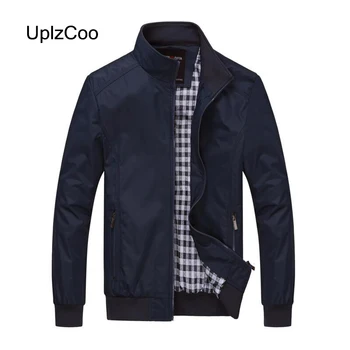 

UplzCoo 2019 New Fashion Spring Autumn Men's Jacket Thin baseball Coat Casual Solid Bomber Pilot Outwear Male Coat 6XL FM146