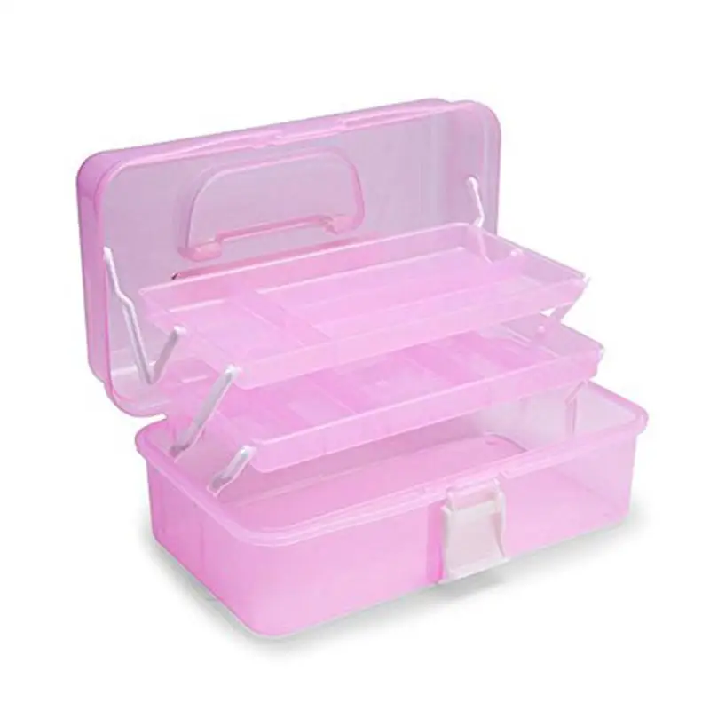 

3 Layers Acrylic Multifunction Cosmetic Makeup Storage Organizer Jewelry Earring Components Case Box (Random Color)