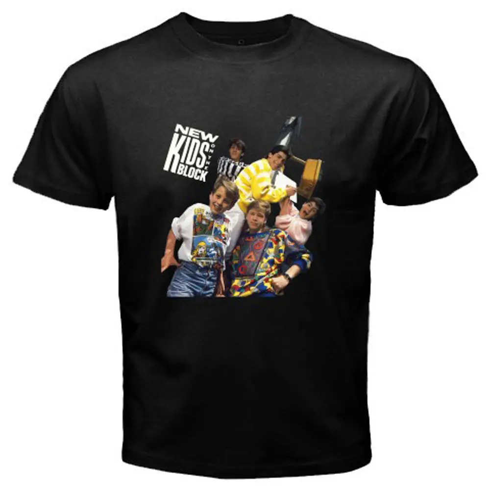 New *New Kids On The Block Vintage Logo Men's Black T-Shirt Size S to 3XL | Мужская одежда
