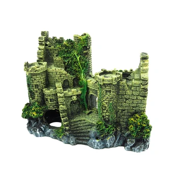 

1PC Aquarium Decor Safe Non Toxic Resin Pollution-Free Decorative Ancient City Wall Landscape Decoration for Fish Tank Aquarium