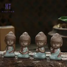 1 шт. ручной работы Маленький Будда Чай Pet Аксессуары для чая статуя монах Индии Йога Мандала Керамика Украшения