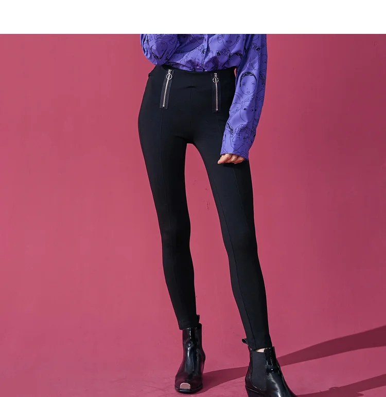 ELFSACK осень новые женские штаны повседневные уличные трикотажные средние однотонные женские длинные брюки обтягивающие корейский стиль женские брюки