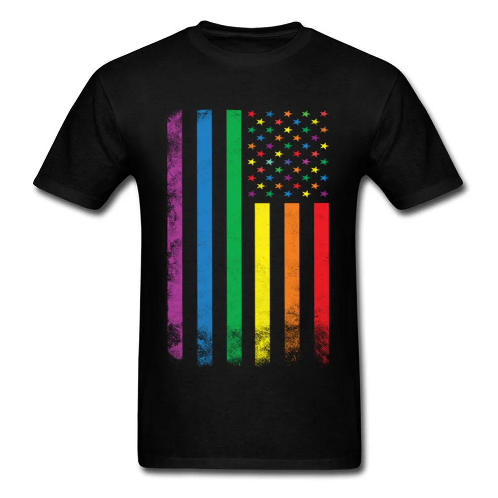 Rainbow American Flag Gay Lesbian Pride_black
