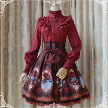 Алиса ясная печать высокого качества Лолита SK юбка бант с кружевной отделкой двухслойная шифоновая Милая юбка 3 цвета