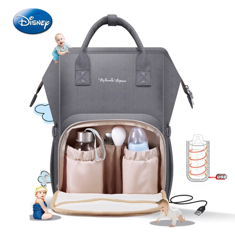 Disney Oxford USB теплоизоляционная сумка высокой емкости Детские бутылочки для кормления сумки для подгузников водонепроницаемый рюкзак для мамы путешествия