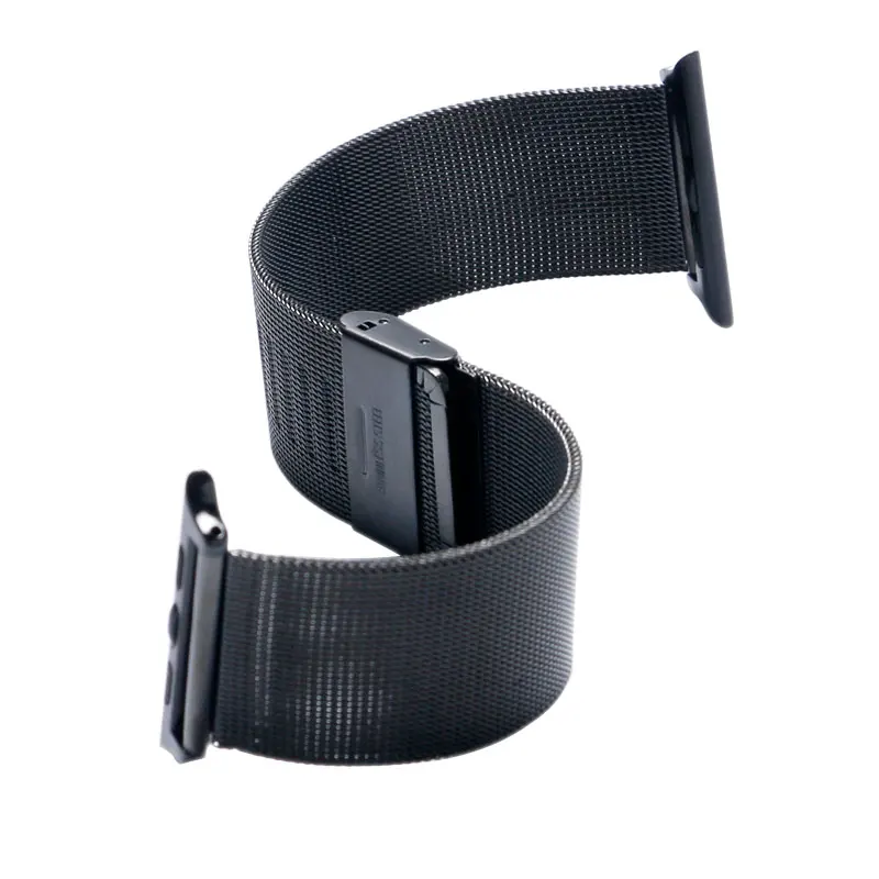 Ремешок для Apple Watch черный/серебристый из нержавеющей стали 38/42 мм|watch band black|apple watch
