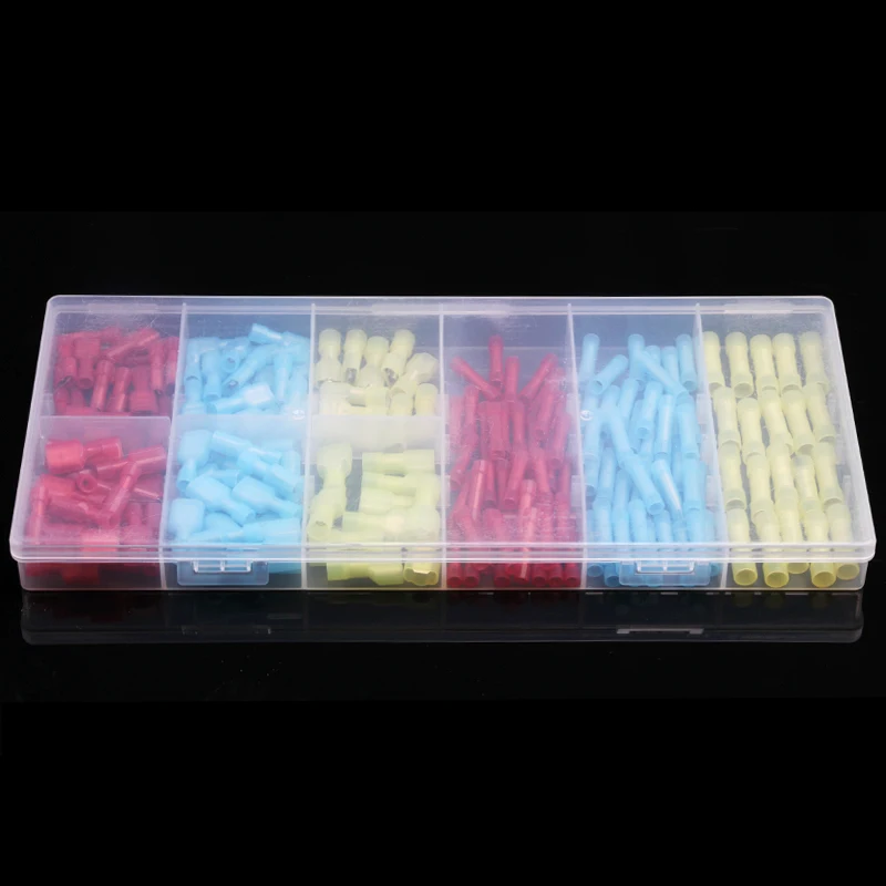 

YT 200Pcs Nylon Insulated Spade Male&Female Electrical Crimp Terminals 22-10AWG Splice Butt Connectors Tool Kit With Box