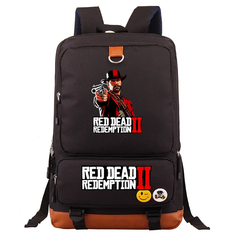 Горячие игры красный изображения из фильма «Red Dead Redemption» 2 Gun мальчик девочка школьная сумка Для женщин Bagpack подростков лоскутное полотно