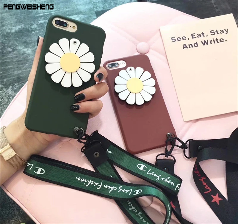 New Korea Style 3D Flower Mirror Phone Case for iphone 6 6s 6s plus 7 7plus For iphone X 8 8 plus Back Cover Capa