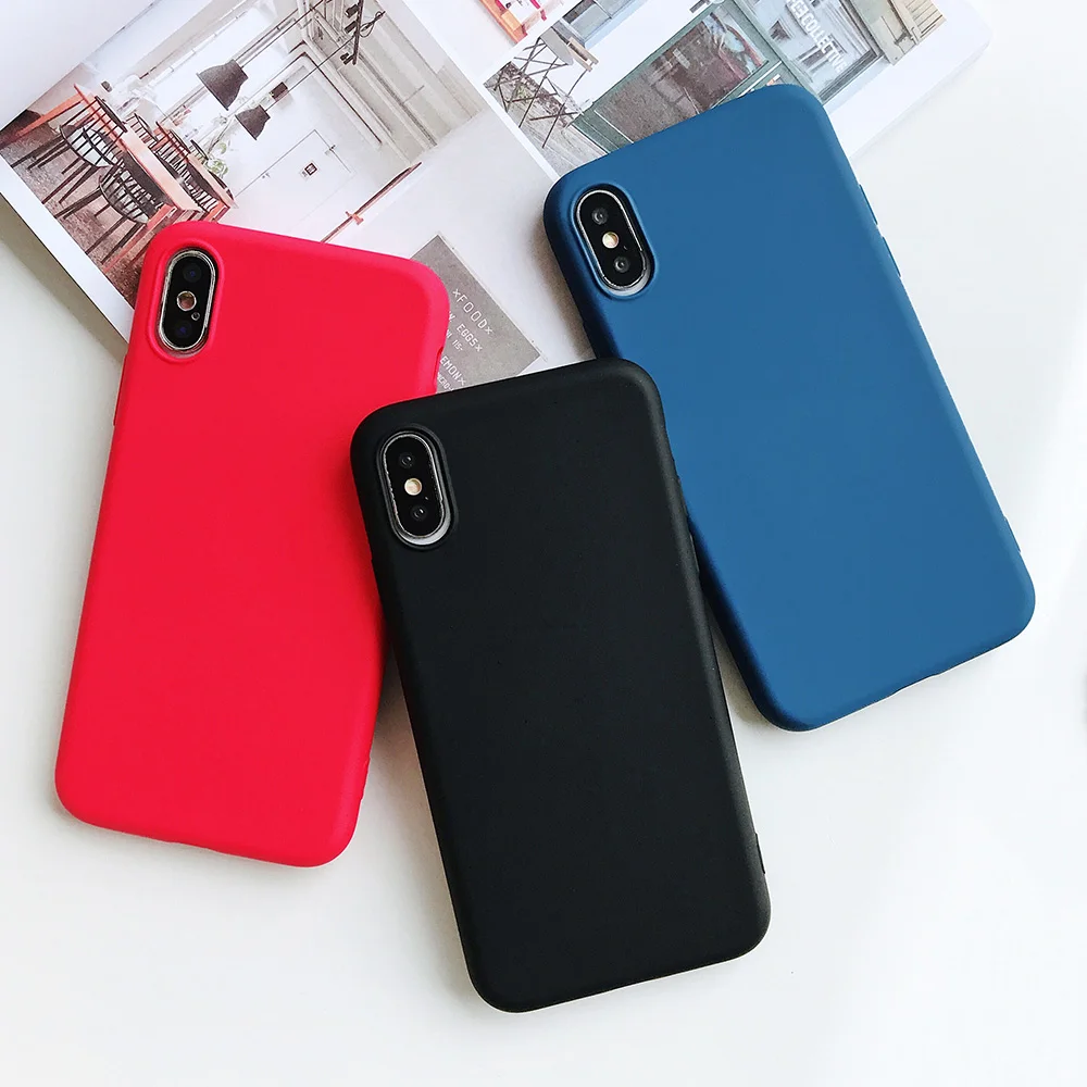 KIPX1124_10_JONSNOW Pure Color Silicone Case for iPhone XS XR XS Max 6 6S 6P 7 8 Plus Ultra-thin Matte Dirt-resistant Soft TPU Solid Cover