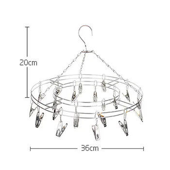 

Multi Function Practical Stainless Steel 20 Clip Hanging Socks Bra Drying Rack For Drying Socks, Underwear