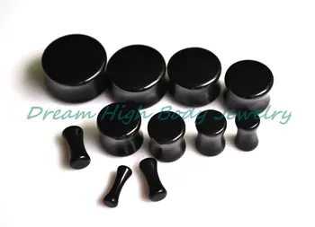 

HENGKE Jewelry Darkside Black Acrylic Double Flared Flesh Plug PMMA Ear Plug Piercing Expander Fashion Body Jewelry 3-20mm