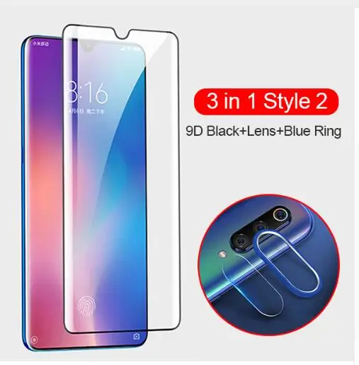 Защитное стекло для экрана Xiao mi Red mi Note 7 9D для Xiaomi mi 9 SE Red mi Note 8 7 Pro защитное кольцо из закаленного стекла для камеры - Цвет: 3 in 1 style 2