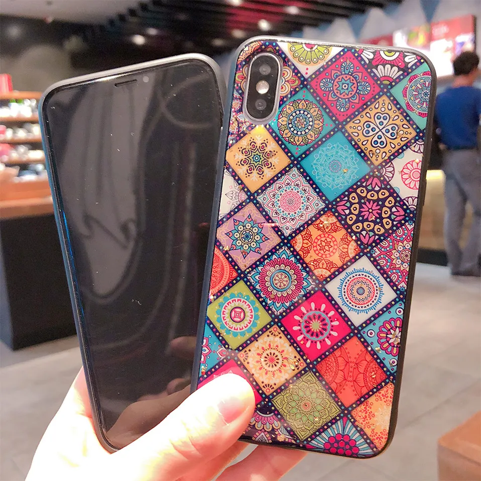 Эпоксидный ТПУ чехол для iPhone X XR XS Funda 6 S 7 8 Plus решетка Задняя крышка Max Couqe |