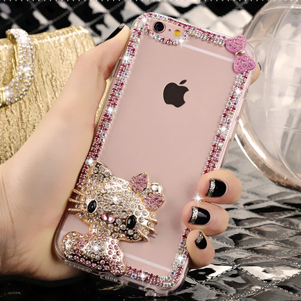 

Hello Kitty Case For Huawei Mate 20Pro With Finger Ring Cover For Huawei Mate 20 Pro Lover Crown Capa Silicone TPU Diamond Case
