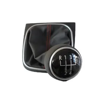 

5 Speed VW Genuine Leather Red Line Manual Gear Shift Knob Cover For VW GOLF 6 VI MK6 1KD 711 113 A