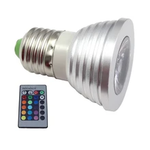 10pcs 3W RGB lamp cup permanent synchronization colorful infrared remote control dimming LED spotlight E27 B22 MR16