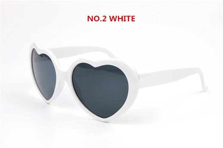 Oulylan, модные солнцезащитные очки в форме сердца, женские винтажные очки в форме сердца, брендовые дизайнерские солнцезащитные очки, желтые очки, женские очки UV400 - Цвет линз: White