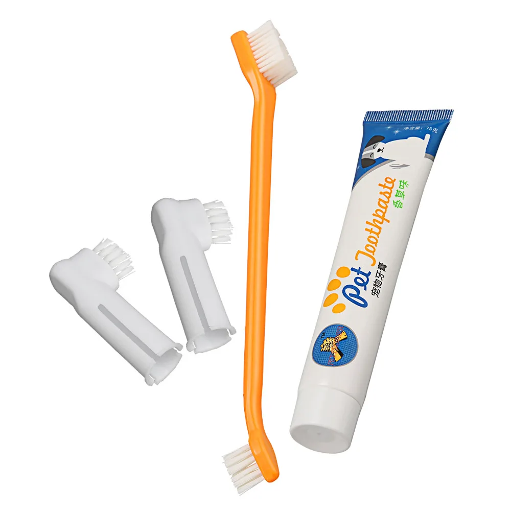 Vanilla flavor beef toothpaste pet dog puppy cat toothbrush teethpaste