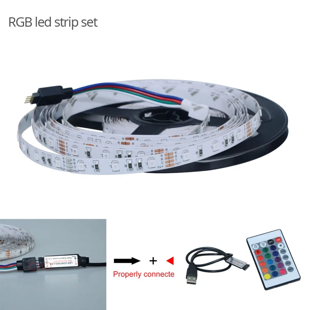 SMD 2835 RGB USB светодиодный светильник 5 в постоянного тока светодиодный светильник лента 1 м 2 м 3 м 4 м 5 м декоративная лампа для лестницы ПК ТВ фоновый светильник ings