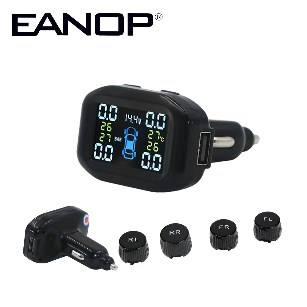 

EANOP C400 Car TPMS Tire Pressure Real-Time Monitor tyre Pressure External Sensor Digital LCD Display Max 6.0 Bar