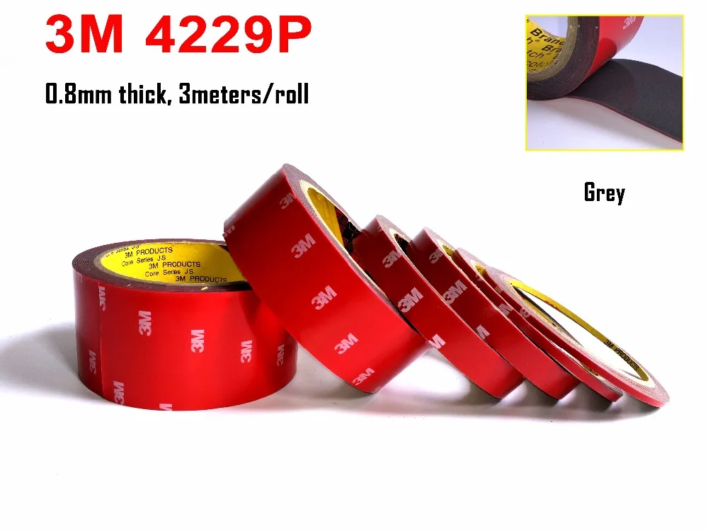 VHB Double Sided Adhesive Acrylic Foam Tape 4229P, Special for Automobile Card  body side Moldings,ABS and PVC etc. 3meters long