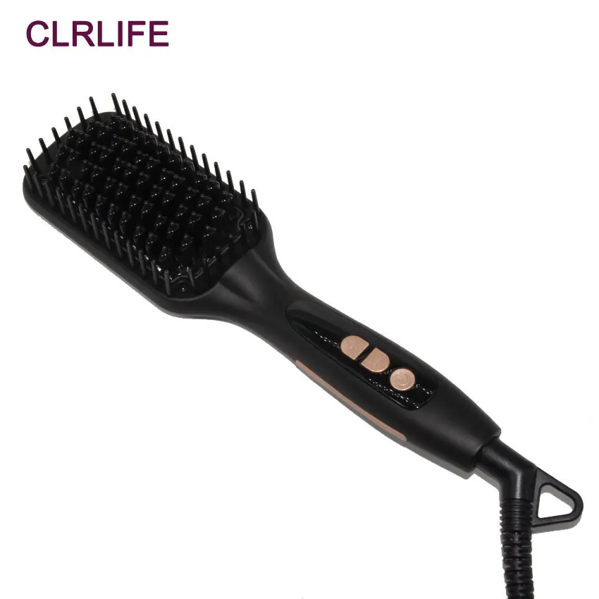 

CLRLIFE Ionic Hair Straightener Brush MCH Ceramic Fast Heating Comb Electrical Heated Irons Hair Straightening Styling Tools