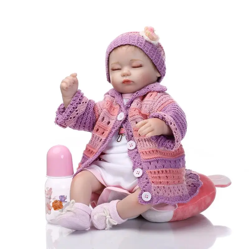 

Adora 42cm 17inch Silicone Baby Doll With Fashion Design HandMade Sweater And Hat Popular Bebes Reborn Menina As Christmas Gift
