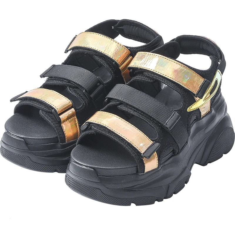 

Moraima Snc 2019 New Woman Shoes For Summer Thick-soled Fashion Slope Heels Roman Style Leather Female Student Cozy Sandals