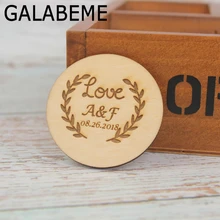 Galabeme 5 см персонализированное сохранить Дата дерева свадебный подарок метки девичник теги Свадебные Бирку Свадебные украшения