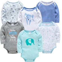Kavkas bébé garçons filles body 6 pièces 3 pièces à manches longues 100% coton bébé vêtements 0-12 mois nouveau-né body bebe combinaison vêtements