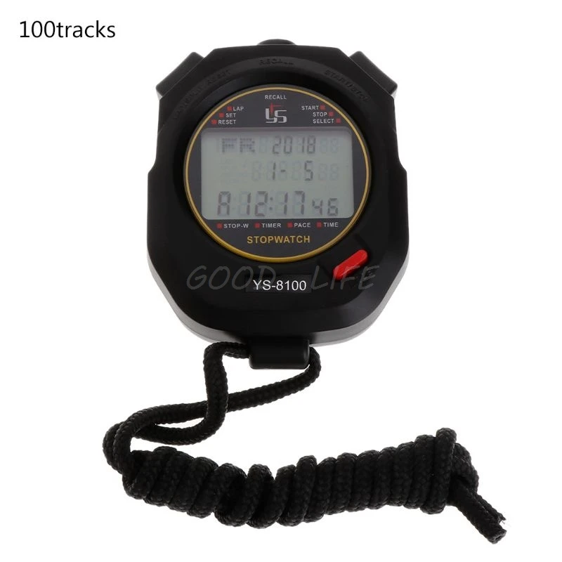 

Portable Handheld Timer Digital Stopwatch Multifuction Professional Sports Running Training Timer Stopwatch 10-100 tracks