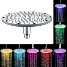 Aliexpress - New Style LED 7 Colors Changes Showerhead Round Shower Head 6 and 8 Inches LED Light Shower Head Bathroom Rainfall Shower Head