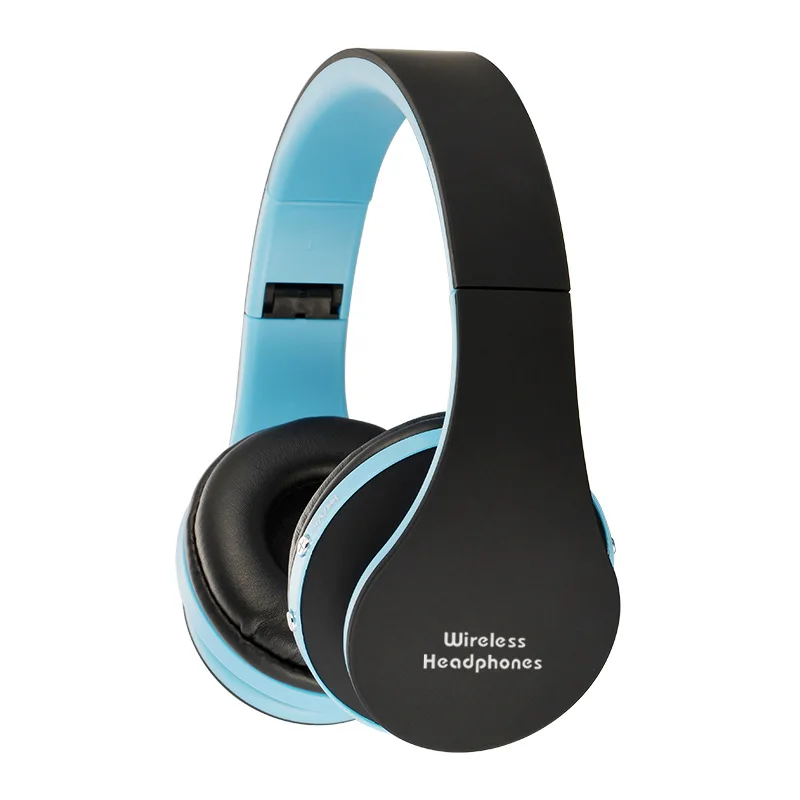 Новое поступление красочные стерео аудио Mp3 шлем Bluetooth гарнитура складные беспроводные наушники розовое золото наушники с mi c Xiao mi - Цвет: NX-8252 black blue