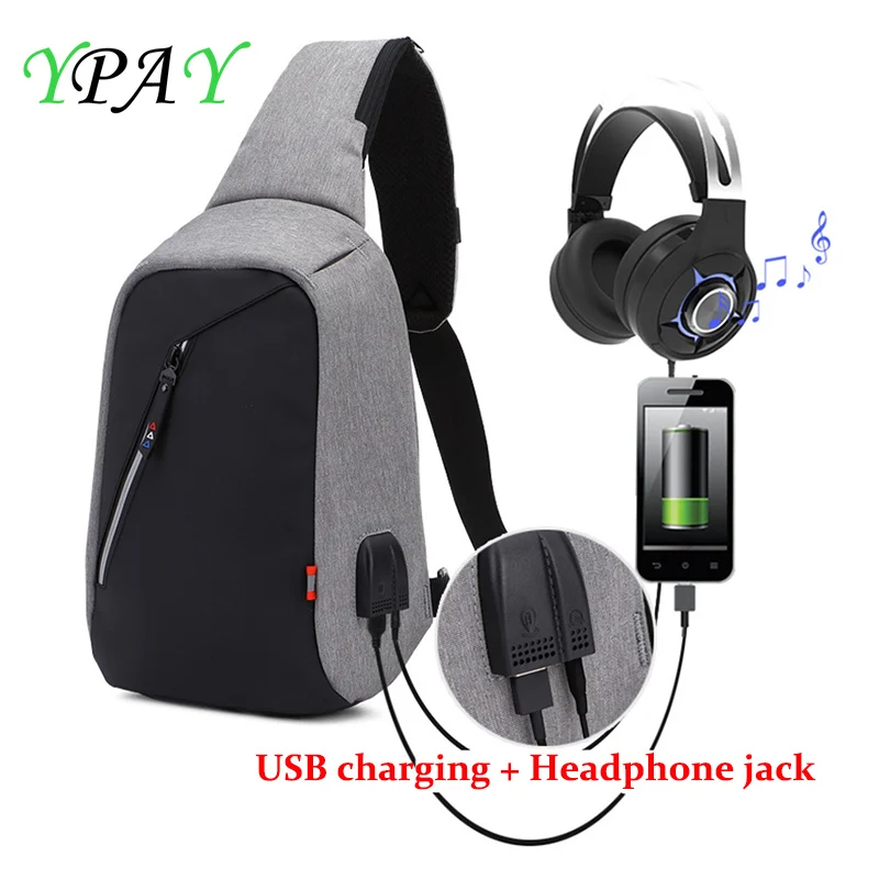 

YPAY Laptop Backpack USB Rechargeable for IPAD Mini Air Pro 9.7 Inch Anti Theft Crossbody Single Shoulder Bag for Macbook 11 12