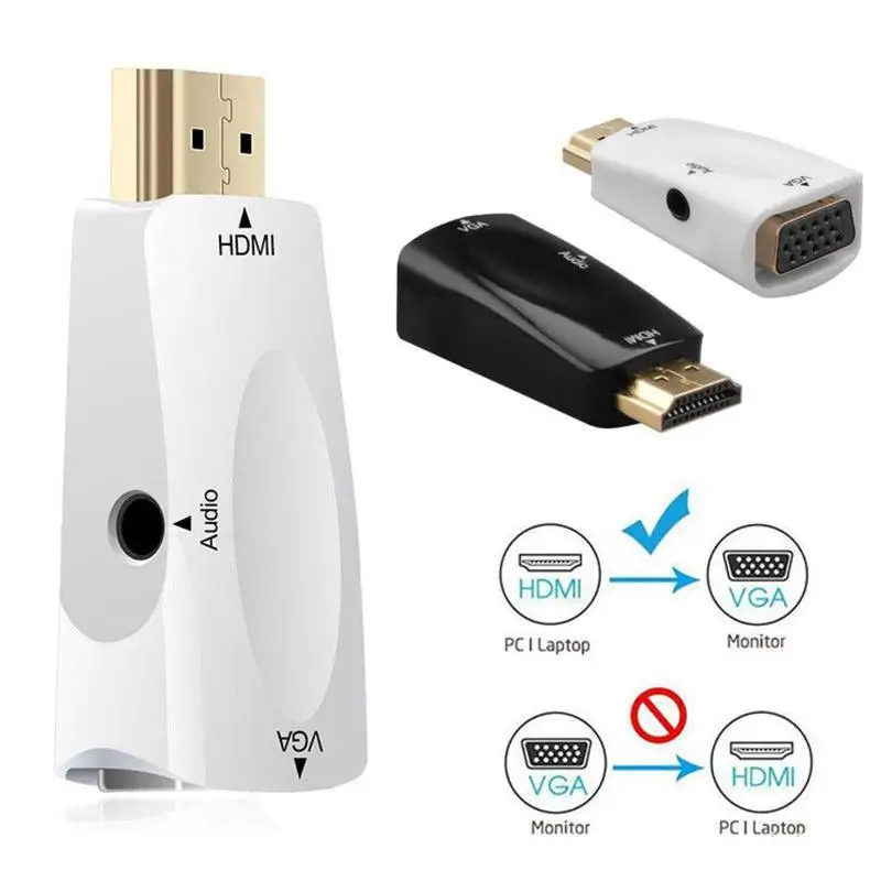  Rovtop HDMI a VGA audio adapter convertitore di cavo maschio-femmina-femmina adattatore audio HD 10